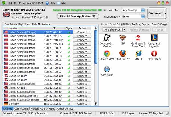 Screenshot for Hide ALL IP Portable Version 2017.01.21